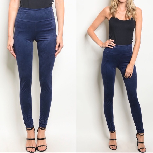 ❄️LAST1️⃣//NAVY SUEDE LEGGINGS - Picture 2 of 5